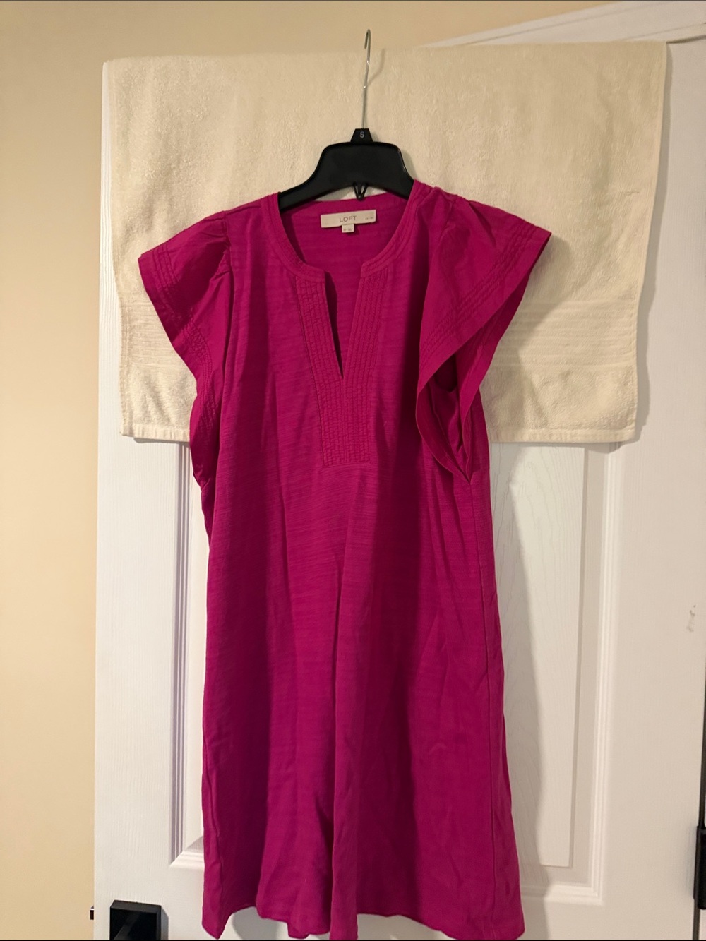 LOFT Bright Magenta Flutter Sleeve Tunic